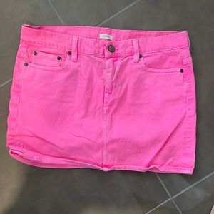 Vintage J.Crew Garment Dyed Neon Pink Mini Skirt Size 31